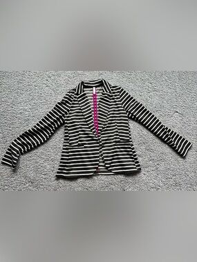 Striped Black and White Blazer Jacket